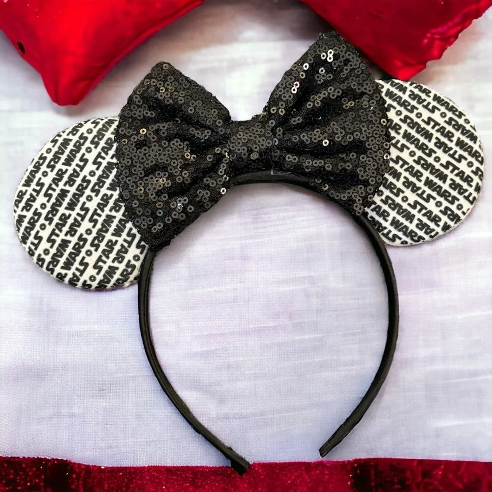 Star Wars Inspired Sequin Mouse Ears Headband, Darth Vader, Stormtrooper, NEW